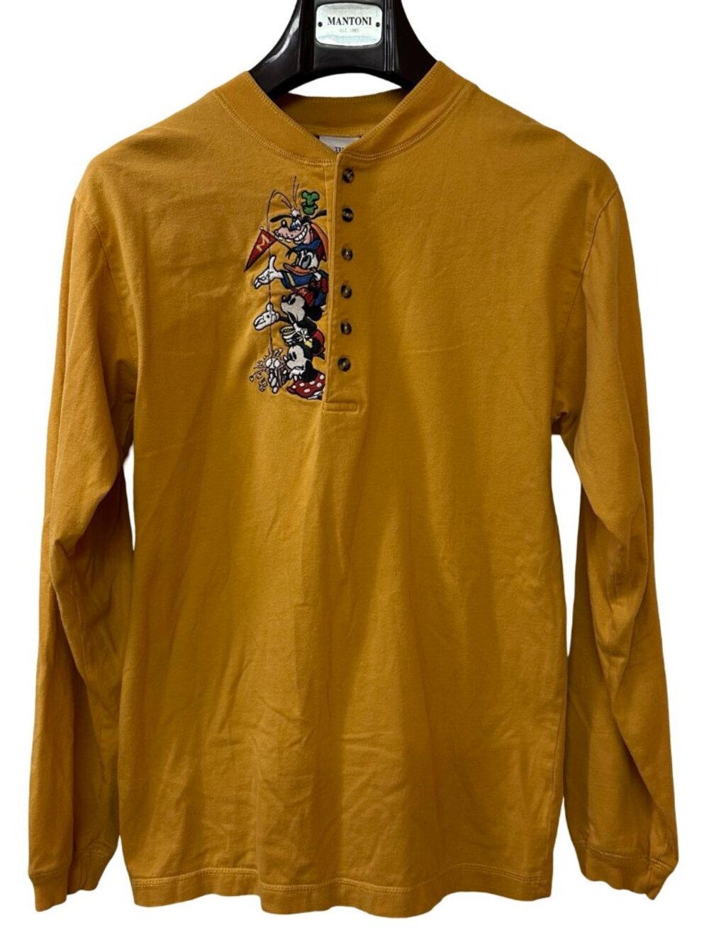 Disney Store Embroidered Henley Shirt Small 100% Cotton